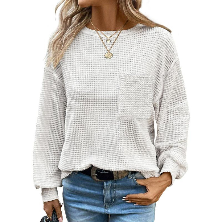 LIORA™ - Comfortable Oversized Long Sleeve Round Neck Blouse