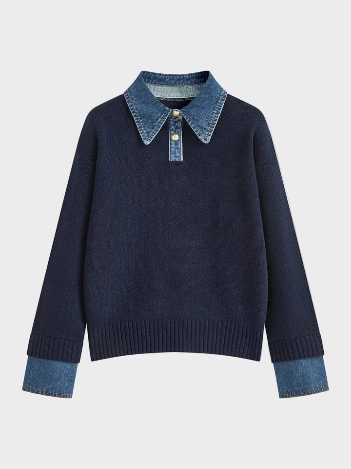 Tiffany | 2 in 1 Panel Lapel Sweater