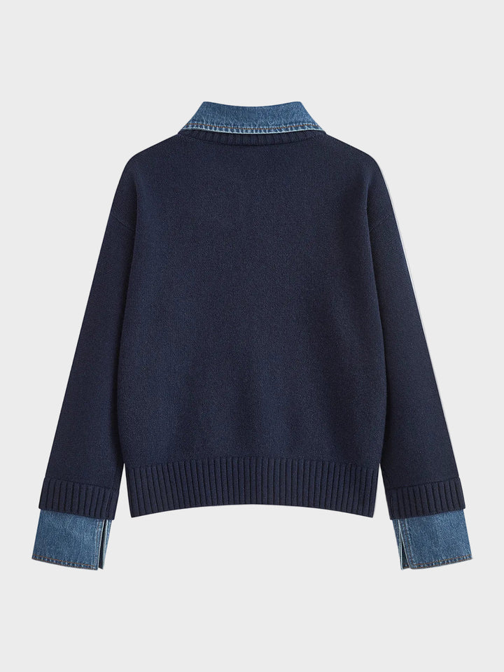 Tiffany | 2 in 1 Panel Lapel Sweater