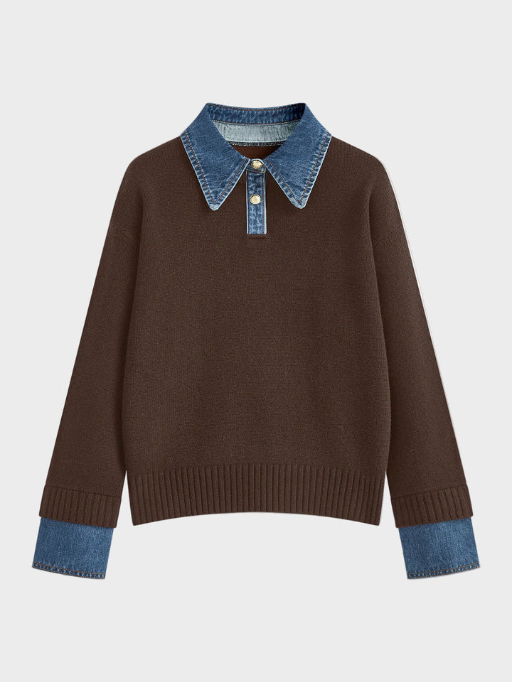 Tiffany | 2 in 1 Panel Lapel Sweater