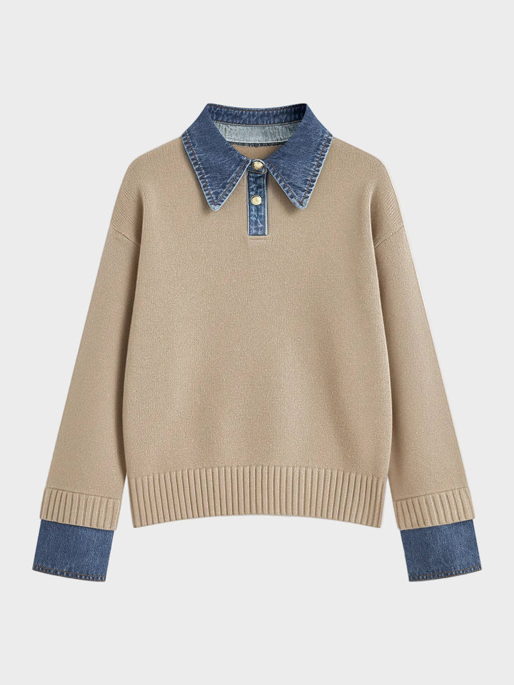 Tiffany | 2 in 1 Panel Lapel Sweater