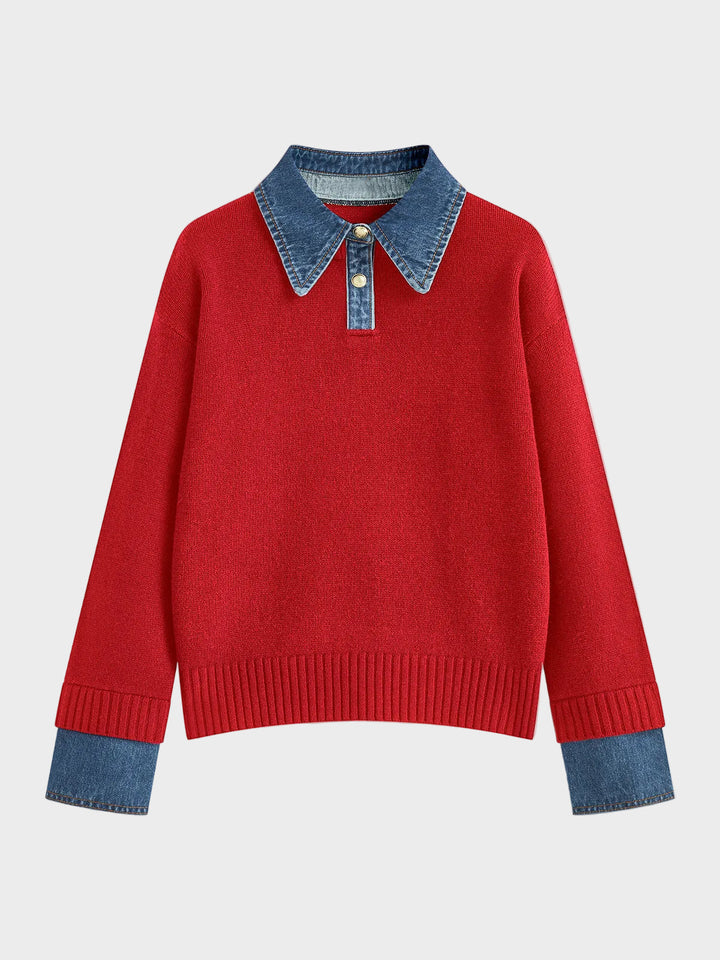 Tiffany | 2 in 1 Panel Lapel Sweater