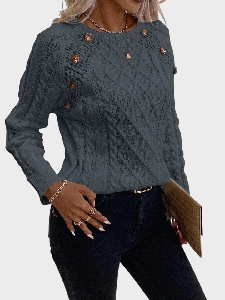 Clara – Knitted Sweater with Buttons