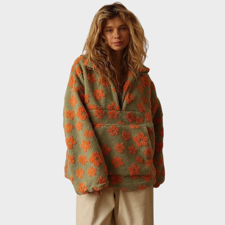 Daisy - Fleece sweatshirt with floral pattern