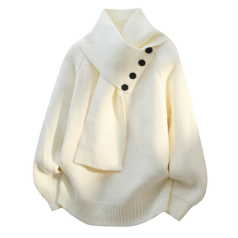 Aurelia knitted with a scarf-like neck