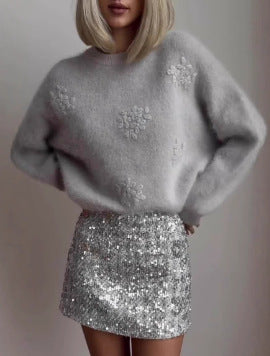 Soft floral sweater