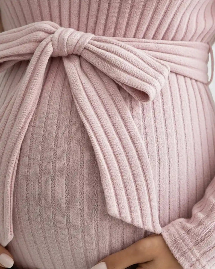 Gloria - Tie-Waist Ribbed Maternity Top