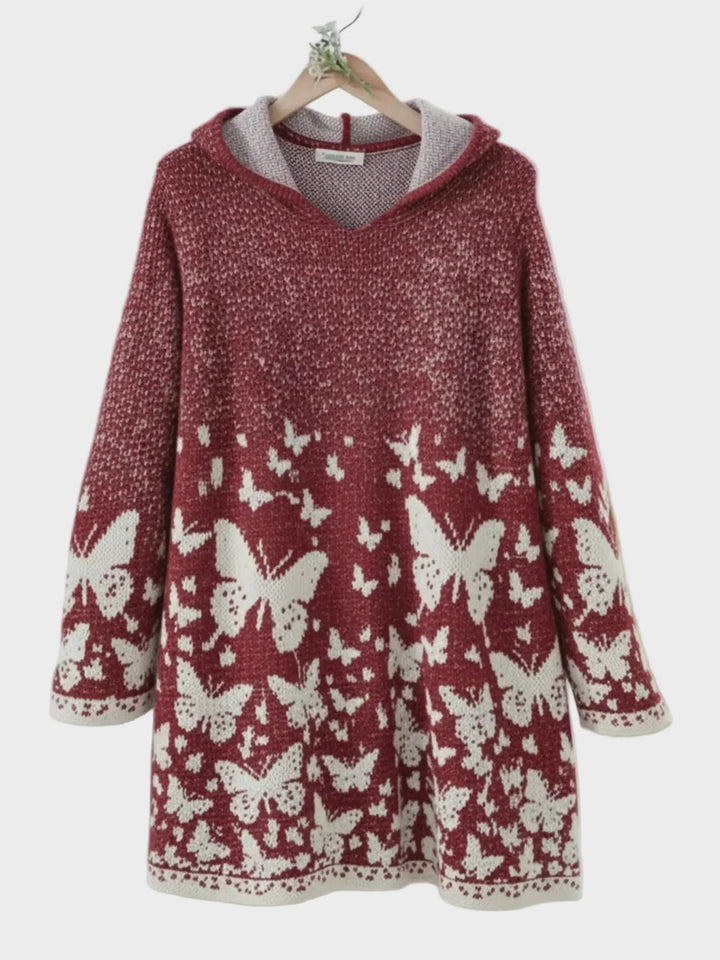 Zoe | Butterfly Valley Hooded Knitted Sweater