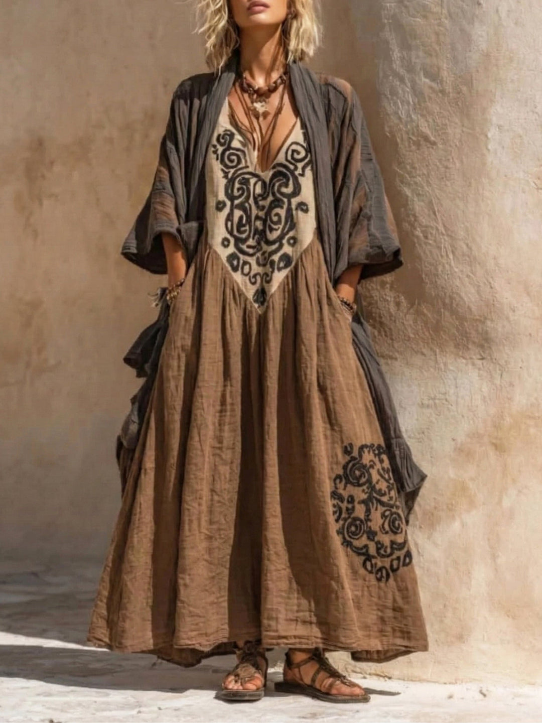 Women's Retro Effortless Maxi Two-Piece Set
