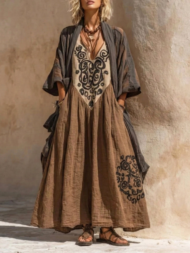 Women's Retro Effortless Maxi Two-Piece Set