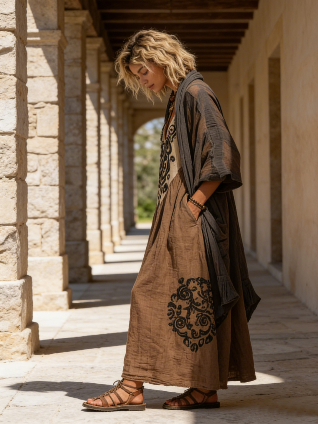 Women's Retro Effortless Maxi Two-Piece Set