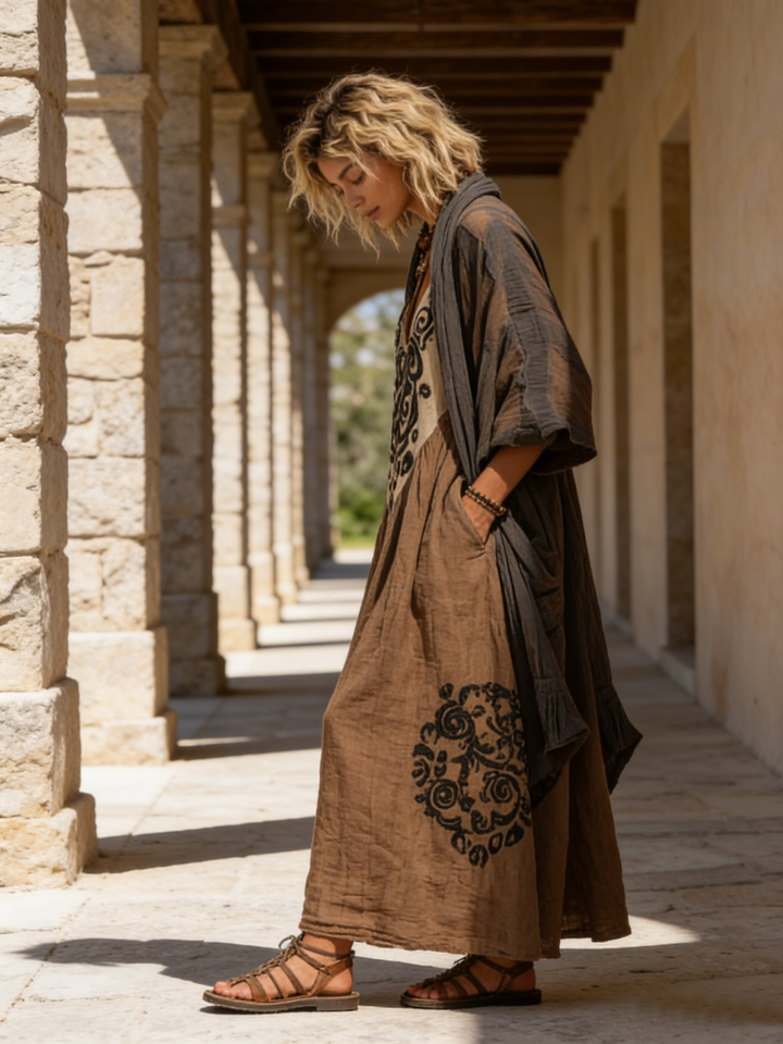 Women's Retro Effortless Maxi Two-Piece Set
