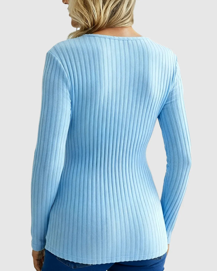 Gloria - Tie-Waist Ribbed Maternity Top
