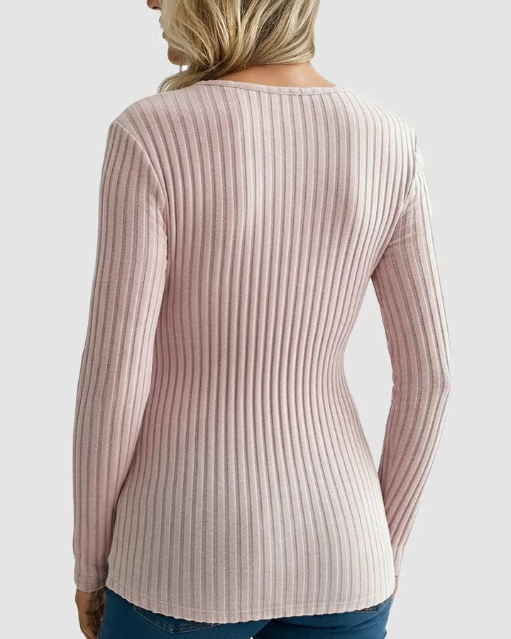 Gloria - Tie-Waist Ribbed Maternity Top